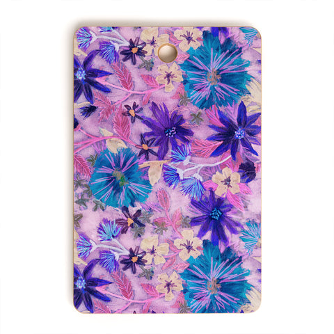 Schatzi Brown Elizabeth Floral Pink Cutting Board Rectangle