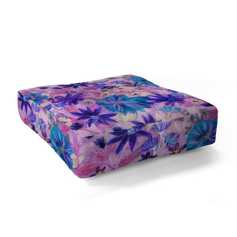 Schatzi Brown Elizabeth Floral Pink Floor Pillow Square