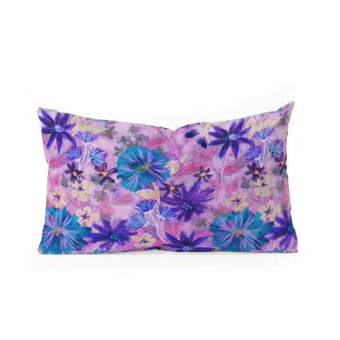 Schatzi Brown Elizabeth Floral Pink Oblong Throw Pillow