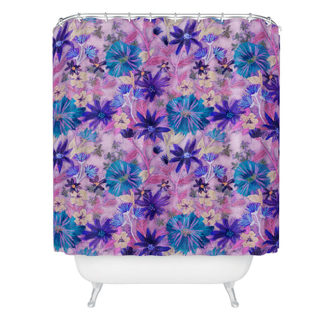 Schatzi Brown Elizabeth Floral Pink Shower Curtain