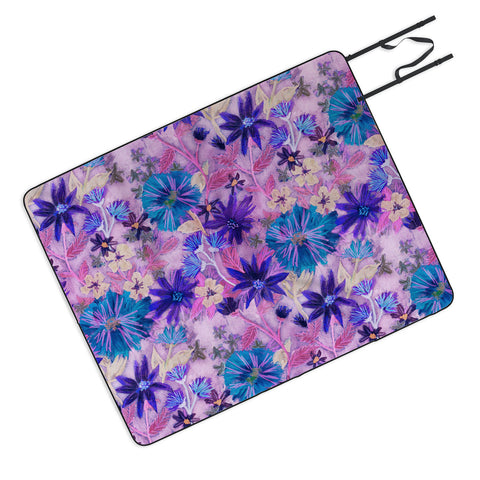 Schatzi Brown Elizabeth Floral Pink Picnic Blanket
