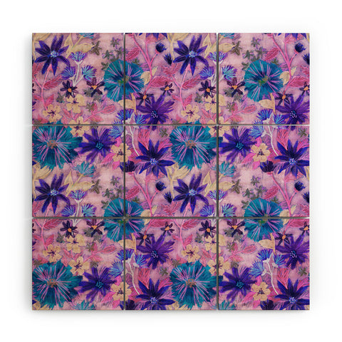 Schatzi Brown Elizabeth Floral Pink Wood Wall Mural