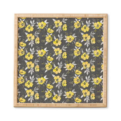 Schatzi Brown Emma Floral Gray Yellow Framed Wall Art