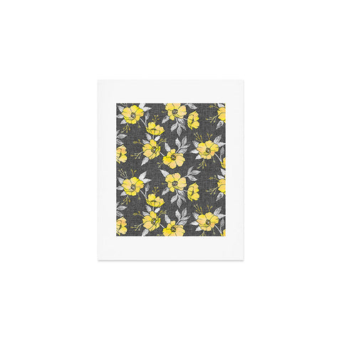 Schatzi Brown Emma Floral Gray Yellow Art Print