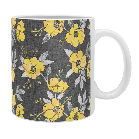 Schatzi Brown Emma Floral Gray Yellow Coffee Mug
