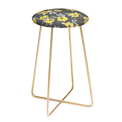 Schatzi Brown Emma Floral Gray Yellow Counter Stool