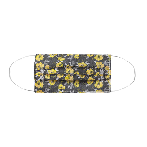 Schatzi Brown Emma Floral Gray Yellow Face Mask