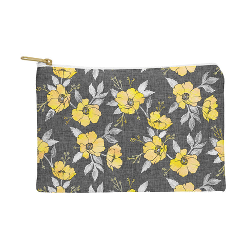 Schatzi Brown Emma Floral Gray Yellow Pouch