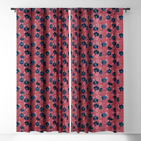Schatzi Brown Emma Floral Hot Pink Blackout Window Curtain