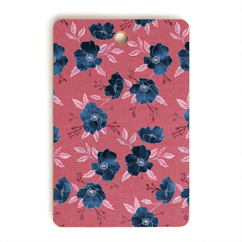 Schatzi Brown Emma Floral Hot Pink Cutting Board Rectangle