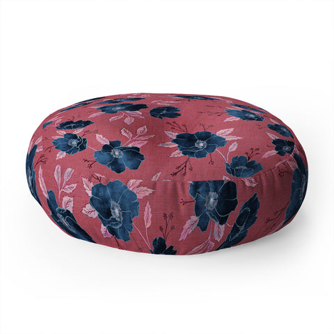 Schatzi Brown Emma Floral Hot Pink Floor Pillow Round
