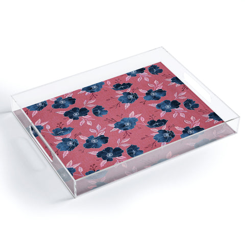 Schatzi Brown Emma Floral Hot Pink Acrylic Tray