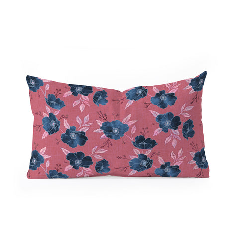 Schatzi Brown Emma Floral Hot Pink Oblong Throw Pillow