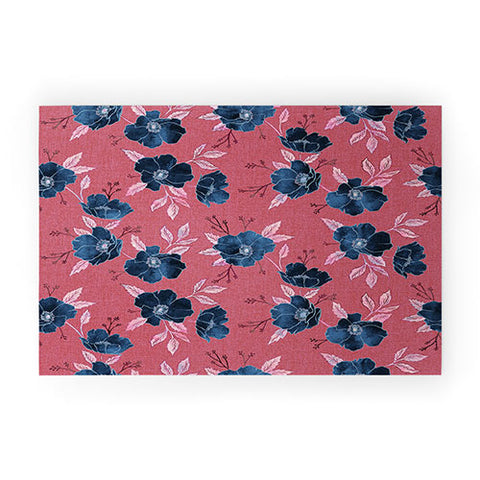 Schatzi Brown Emma Floral Hot Pink Welcome Mat
