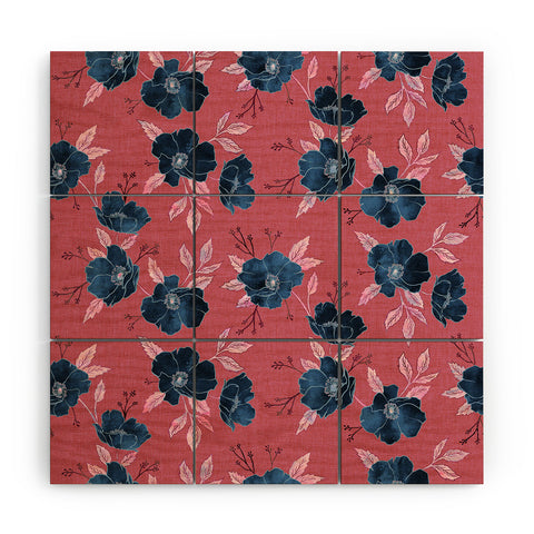 Schatzi Brown Emma Floral Hot Pink Wood Wall Mural