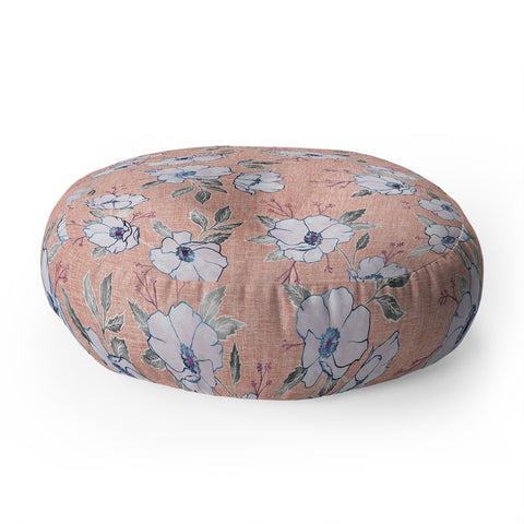 Schatzi Brown Emma Floral Light Pink Floor Pillow Round