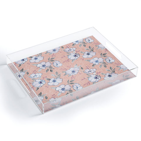 Schatzi Brown Emma Floral Light Pink Acrylic Tray