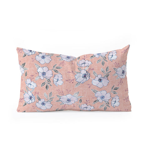 Schatzi Brown Emma Floral Light Pink Oblong Throw Pillow