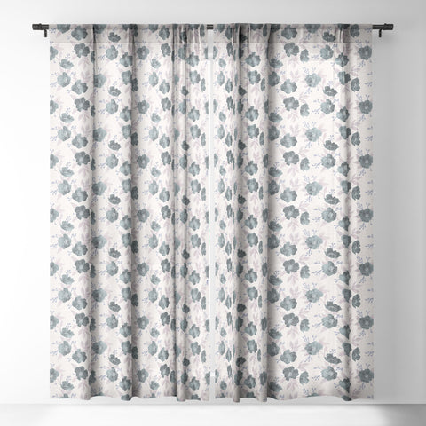 Schatzi Brown Emma Floral Stone Sheer Window Curtain