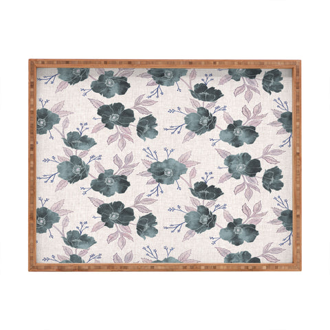 Schatzi Brown Emma Floral Stone Rectangular Tray