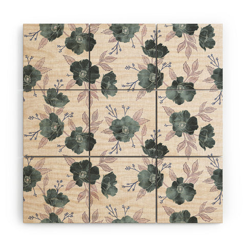 Schatzi Brown Emma Floral Stone Wood Wall Mural