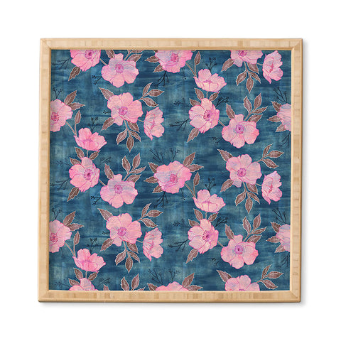 Schatzi Brown Emma Floral Turquoise Framed Wall Art