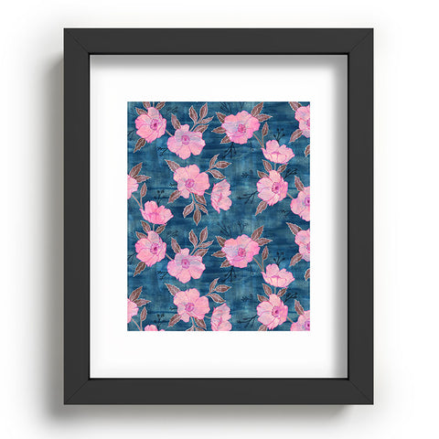 Schatzi Brown Emma Floral Turquoise Recessed Framing Rectangle