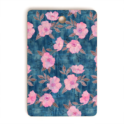 Schatzi Brown Emma Floral Turquoise Cutting Board Rectangle