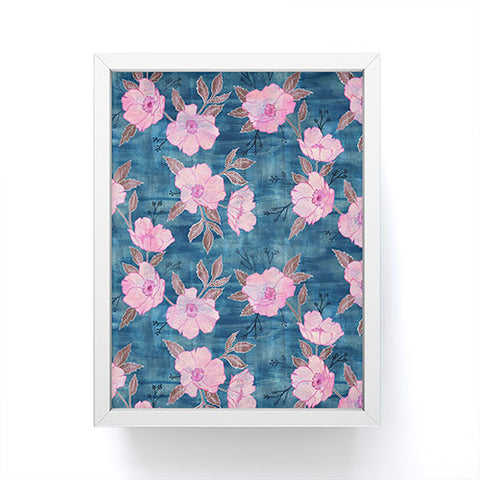 Schatzi Brown Emma Floral Turquoise Framed Mini Art Print