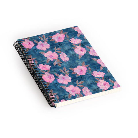 Schatzi Brown Emma Floral Turquoise Spiral Notebook