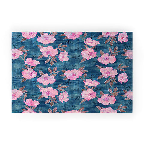 Schatzi Brown Emma Floral Turquoise Welcome Mat