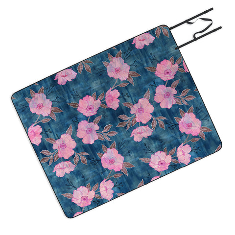 Schatzi Brown Emma Floral Turquoise Picnic Blanket