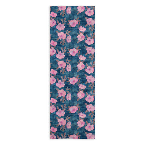 Schatzi Brown Emma Floral Turquoise Yoga Towel
