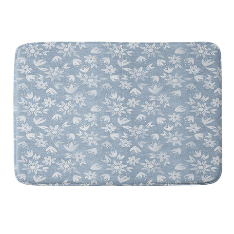 Schatzi Brown Erinn Floral Chambray Memory Foam Bath Mat