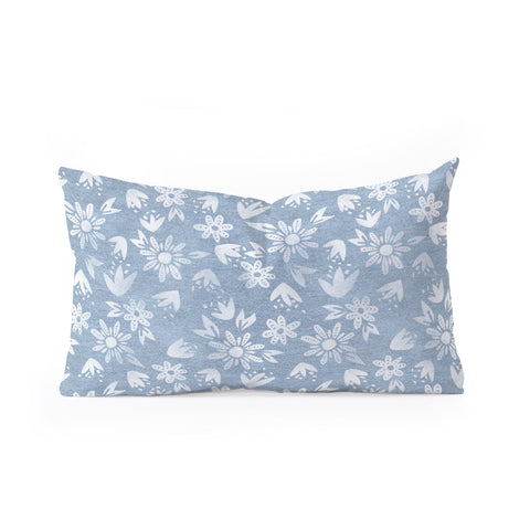 Schatzi Brown Erinn Floral Chambray Oblong Throw Pillow