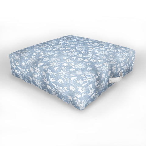 Schatzi Brown Erinn Floral Chambray Outdoor Floor Cushion