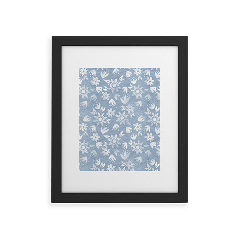 Schatzi Brown Erinn Floral Chambray Framed Art Print