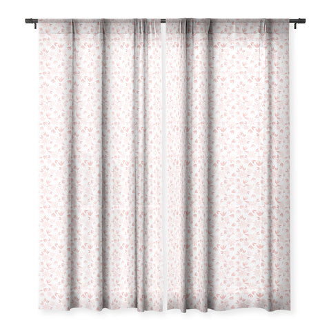 Schatzi Brown Erinn Floral Pink Sheer Window Curtain
