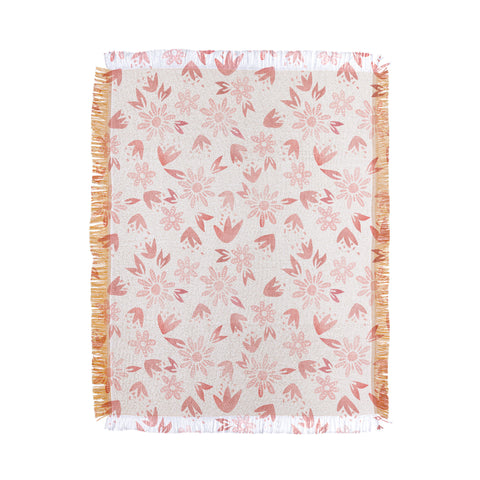 Schatzi Brown Erinn Floral Pink Throw Blanket