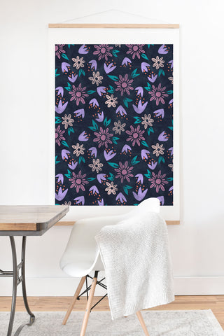 Schatzi Brown Erinn Floral Purple Art Print And Hanger