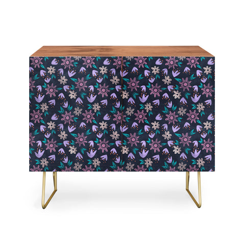 Schatzi Brown Erinn Floral Purple Credenza