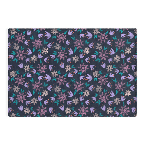 Schatzi Brown Erinn Floral Purple Outdoor Rug