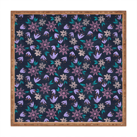 Schatzi Brown Erinn Floral Purple Square Tray