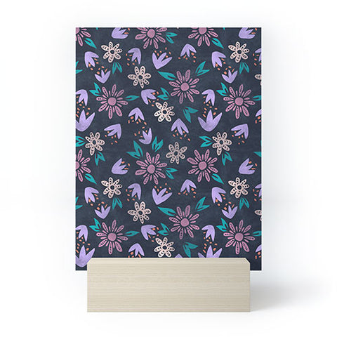 Schatzi Brown Erinn Floral Purple Mini Art Print