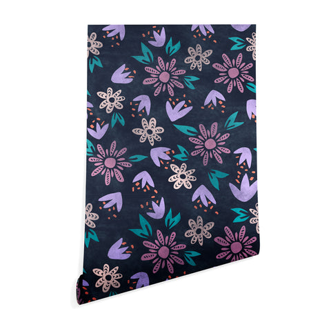Schatzi Brown Erinn Floral Purple Wallpaper