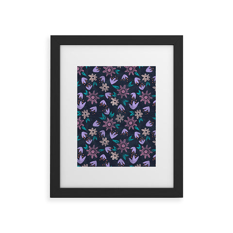 Schatzi Brown Erinn Floral Purple Framed Art Print