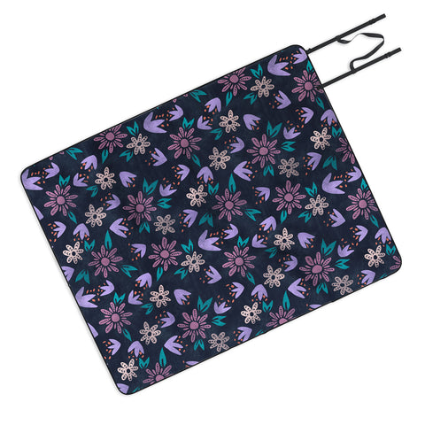 Schatzi Brown Erinn Floral Purple Picnic Blanket