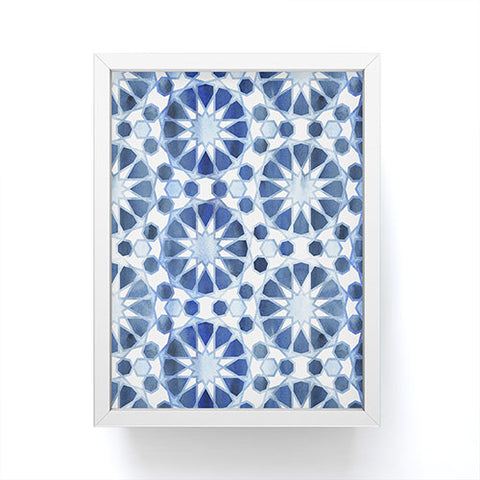 Schatzi Brown Farah Tile Blue Framed Mini Art Print