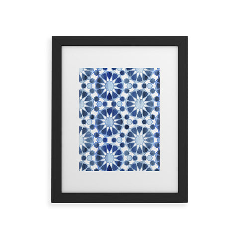 Schatzi Brown Farah Tile Blue Framed Art Print