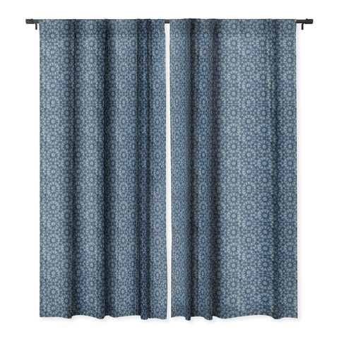 Schatzi Brown Farah Tile Denim Blackout Window Curtain